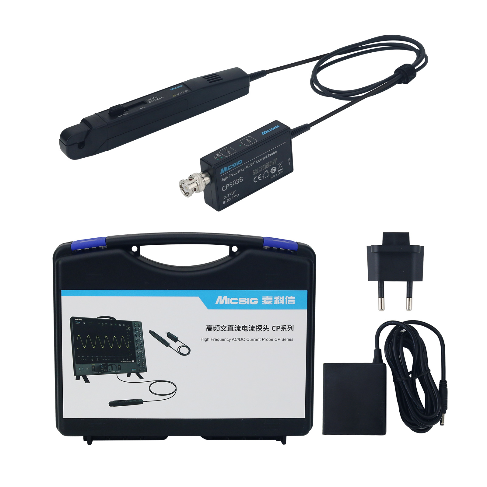 Current Probe Ac Dc 50Mhz Oscilloscope - ไมโครโฟนวัดกระแสไฟฟ้า Micsig CP503B 50MHz 5A/30A แบบสองช่วงความถี่สูง